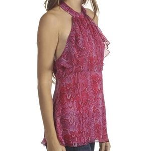 BCBGMaxazria Fuschia Pink Snakeskin Blouse